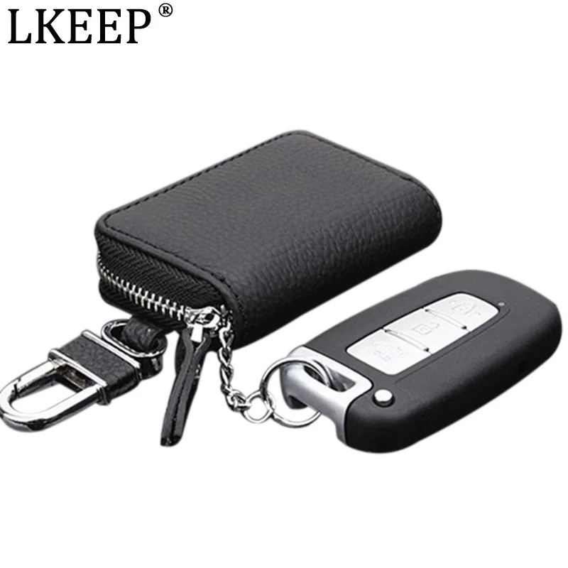 

PU Leather Car Key Wallets Men Key Holder Housekeeper Keys Organizer Women Keychain Covers Zipper Key Case Bag Pouch Purse