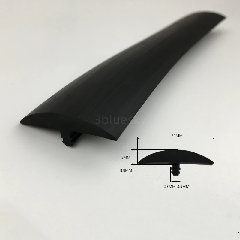 

Rubber T Strip Glass Metal Wood Panel Edge Encloser Shield Car Cable Cover Solar Photovoltaic Sealing 30x10.5mm Black