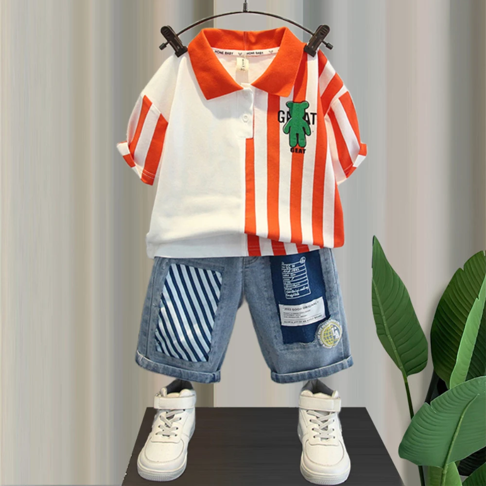 Kids Turn-down Collar Top+Shorts Sets Baby Boys Summer Outfits Toddler Children Short Sleeve Golf Sports Clothing Luxury Cotton
Kids Turn-down Collar Top+Shorts Sets Baby Boys Summer Outfits Toddler Children Short Sleeve Golf Sports Clothing Luxury Cotton