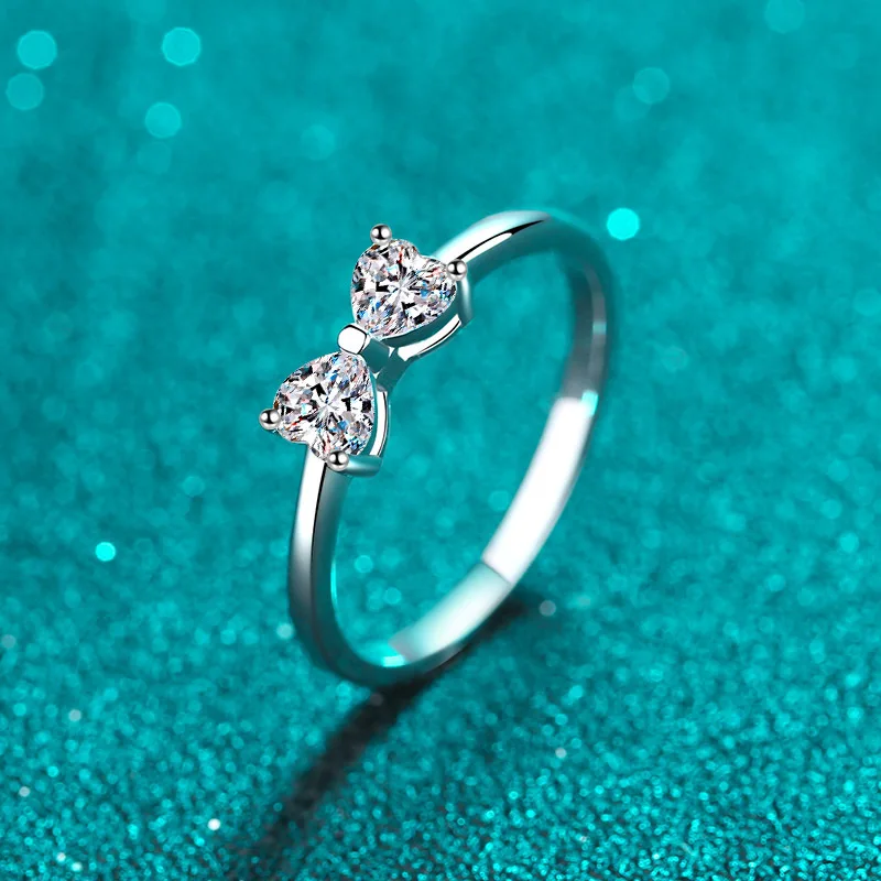 

Новинка кольцо Mosanite из стерлингового серебра 925 пробы с бриллиантами в форме сердца многослойное мужское и женское кольцо премиум-класса ювелирные изделия E