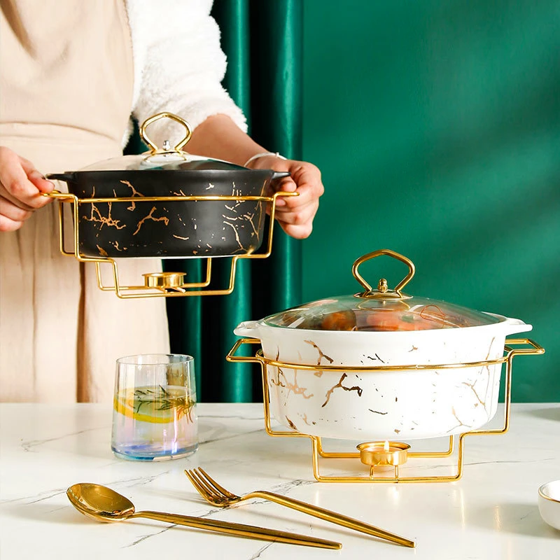 

Скандинавский бинауральный керамический горшок, посуда, набор посуды с мраморным золотым узором, домашний стоковый горшок, кухонный столовый бар, домашний сад