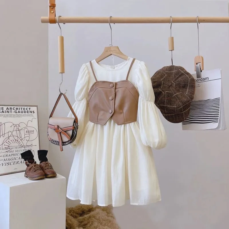 Children's Autumn Dress Suit New Korean Girl Baby Long Sleeve Princess Dress Vest Two-piece Teenage Girl Clothes Set 3 5 8 12Y
Children's Autumn Dress Suit New Korean Girl Baby Long Sleeve Princess Dress Vest Two-piece Teenage Girl Clothes Set 3 5 8 12Y