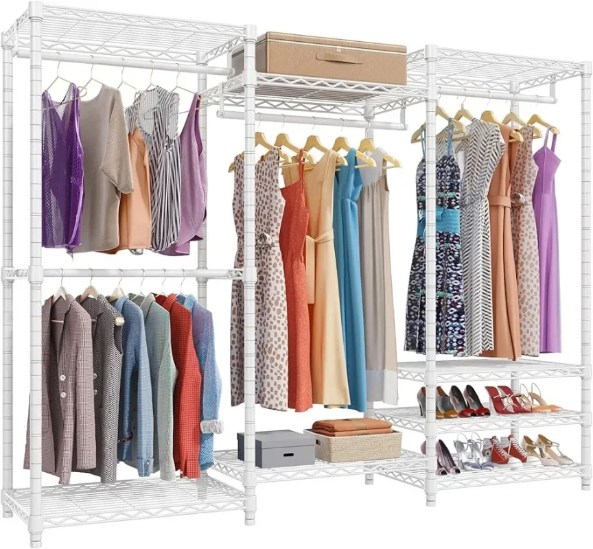 

Портативный шкаф-гардероб viпэк V5, сверхпрочная стойка для одежды, отдельно стоящая фотография, белый/розовый/золотой/черный