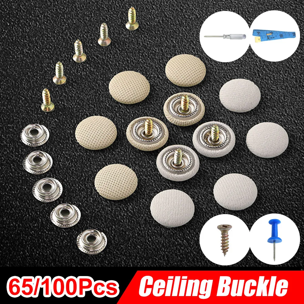 65/100pcs Headliner Repair Kit Car Roof Repair Rivets Interior Ceiling Cloth Fixing Buckle Roof Lining Snap with Screwdriver
65/100pcs Headliner Repair Kit Car Roof Repair Rivets Interior Ceiling Cloth Fixing Buckle Roof Lining Snap with Screwdriver