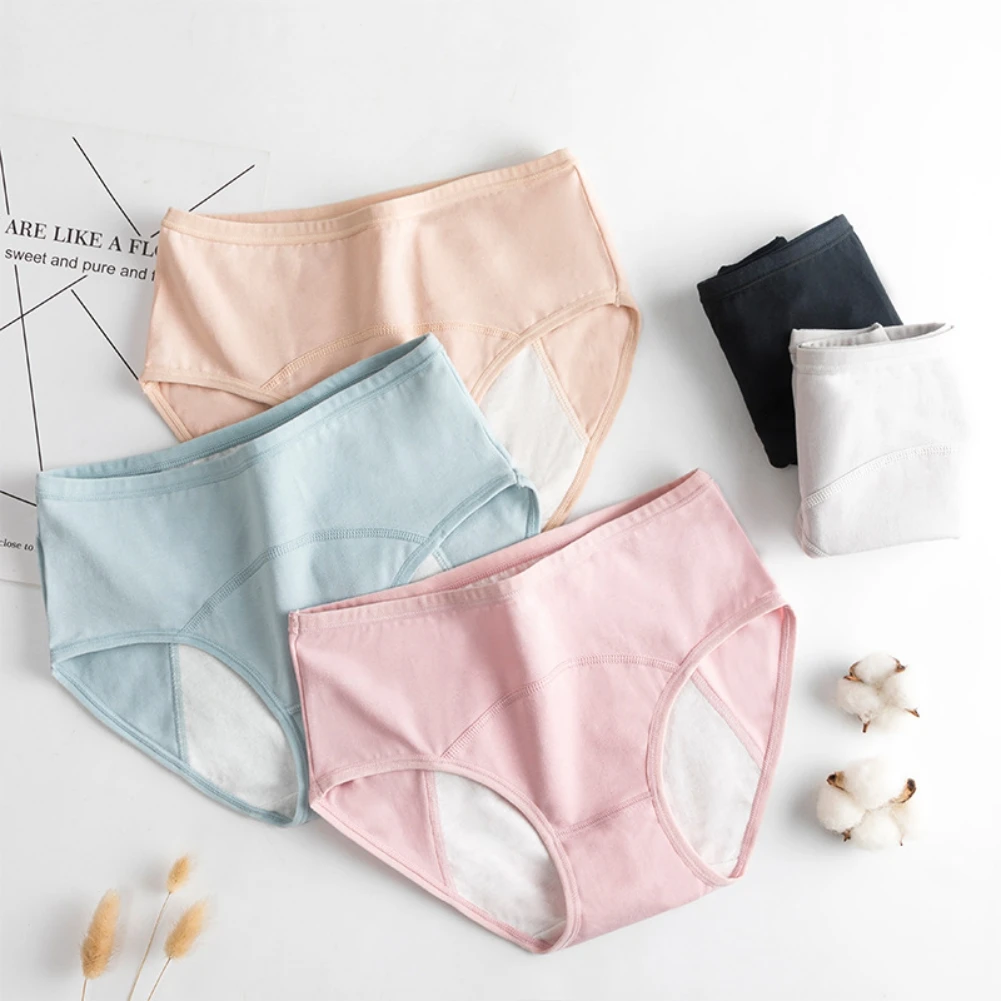 

Women Mid-Rise Postpartum Ladies Panties Full Coverage Cotton Plus Size Panties Leak Proof Period Briefs Soft Ladies Lingerie