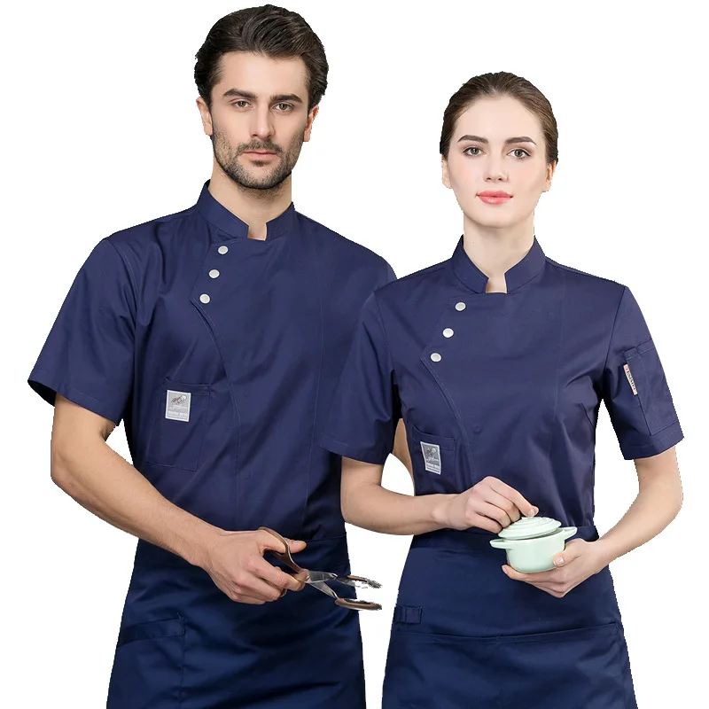 

Wholesale Chef Clothes Unisex Restaurant Uniform Kitchen Waiter Waitress Cook Shirt Hotel Barber Dessert Cake Shop Work Overalls