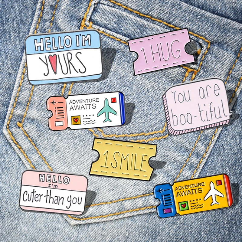 Cartoon Travel Airline Tickets Brooches Love Tag Notes Enamel Pins Movie Tickets Badge Shirt Backpack Hat Lapel Pin Jewelry Gift 
Cartoon Travel Airline Tickets Brooches Love Tag Notes Enamel Pins Movie Tickets Badge Shirt Backpack Hat Lapel Pin Jewelry Gift