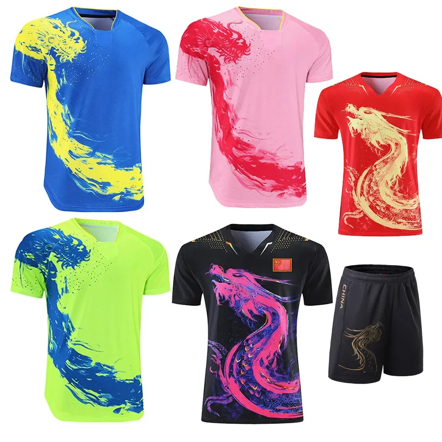 

New Dragon Chinese National table tennis Jerseys for Men Women Children China ping pong t shirt tennis uniforms soccer clothes