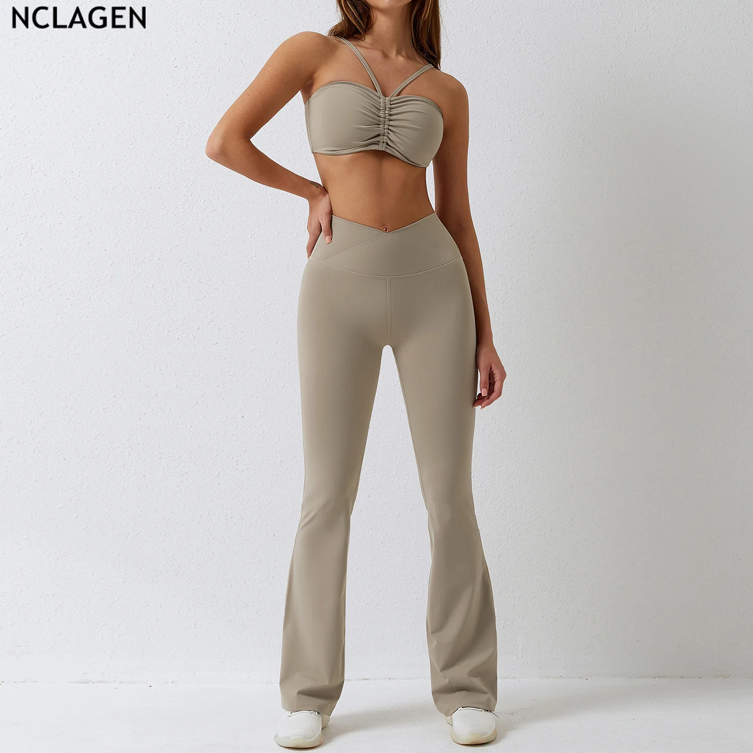 NCLAGEN Summer Yoga Suit Fitness Beautiful Back Running Exercise Set Women's Sport Bra Pants Sexy Bell-bottoms Dance Clothing
NCLAGEN Summer Yoga Suit Fitness Beautiful Back Running Exercise Set Women's Sport Bra Pants Sexy Bell-bottoms Dance Clothing