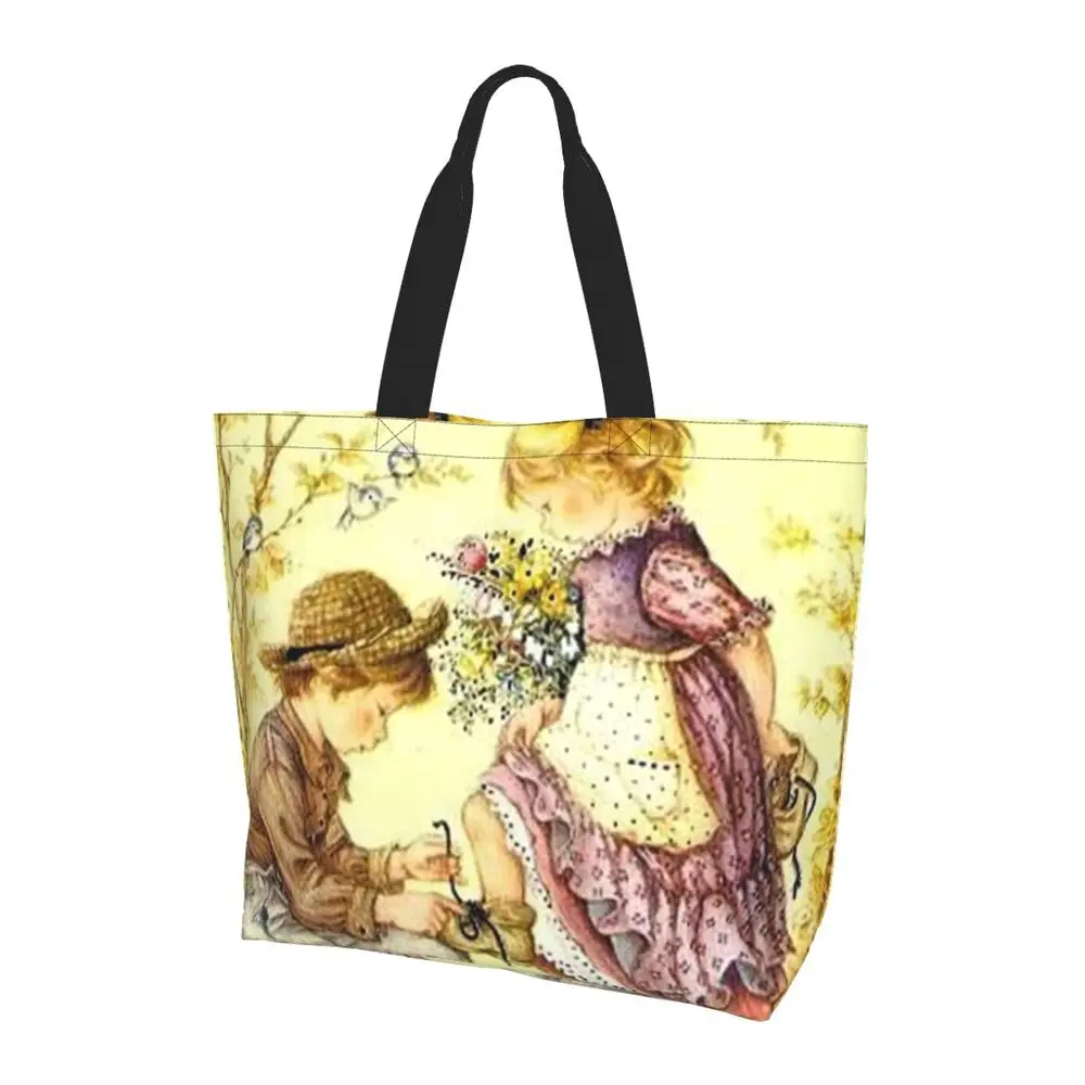 Custom Kawaii Sarah Kay Shopping Canvas Bags Women Portable Large Capacity Groceries Girl Roses And Watering Tote Shopper Bags 15 S1d6819fd33b6469895f2491fa1ae227b3