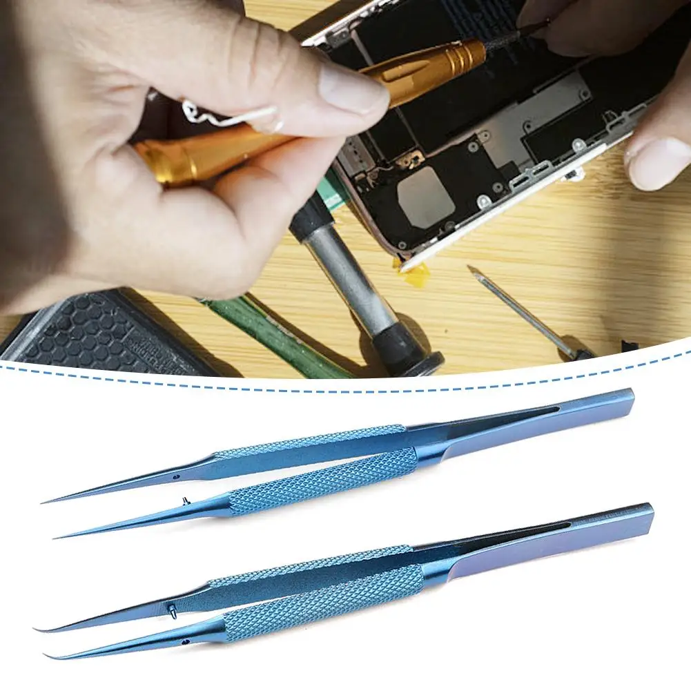 

1Pc Titanium Alloy Tweezers Repair Tool 0.15mm Edge Precision Fingerprint Tweezers For Picking Professional Tools 14cm J7L2