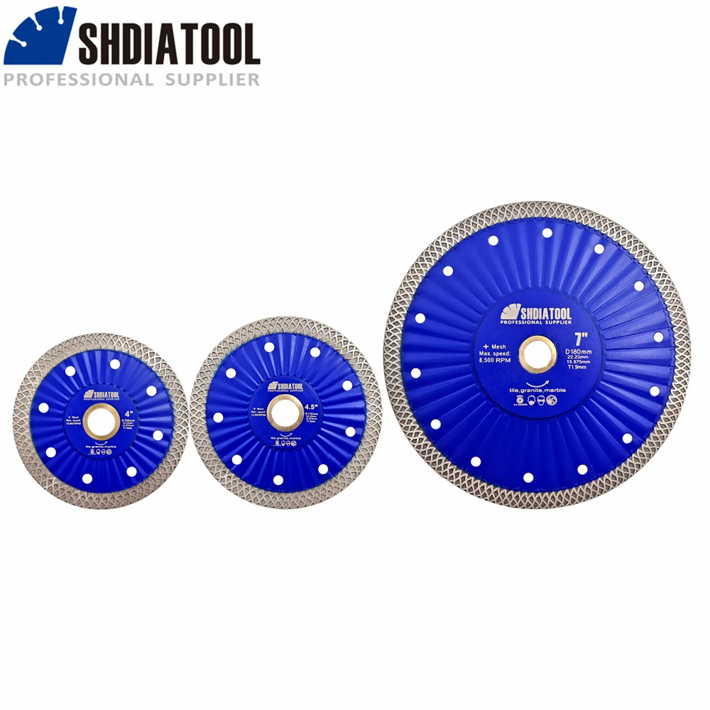 SHDIATOOL Diamond Hot Pressed Super Thin Saw Blade 4/4.5/7" Narrow Turbo Crown Quartz Ceramic Tile Granite Cutting Angle Grinder
SHDIATOOL Diamond Hot Pressed Super Thin Saw Blade 4/4.5/7" Narrow Turbo Crown Quartz Ceramic Tile Granite Cutting Angle Grinder