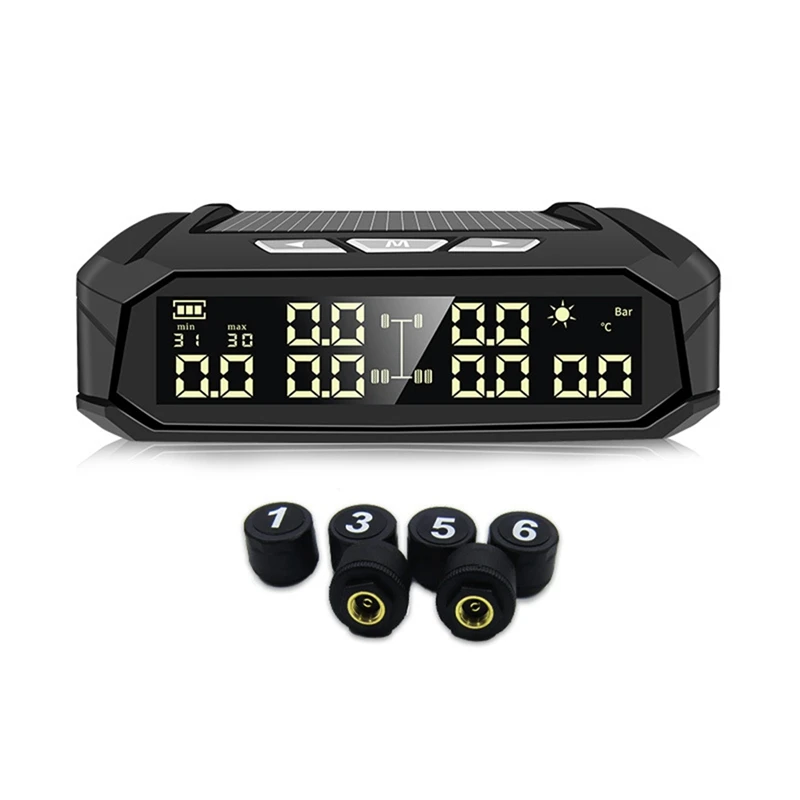 Автомобильная система TPMS система контроля давления в шинах, солнечная энергия, цифровой дисплей, автоматические системы охранной сигнализации с 6 внешними датчиками
Автомобильная система TPMS система контроля давления в шинах, солнечная энергия, цифровой дисплей, автоматические системы охранной сигнализации с 6 внешними датчиками