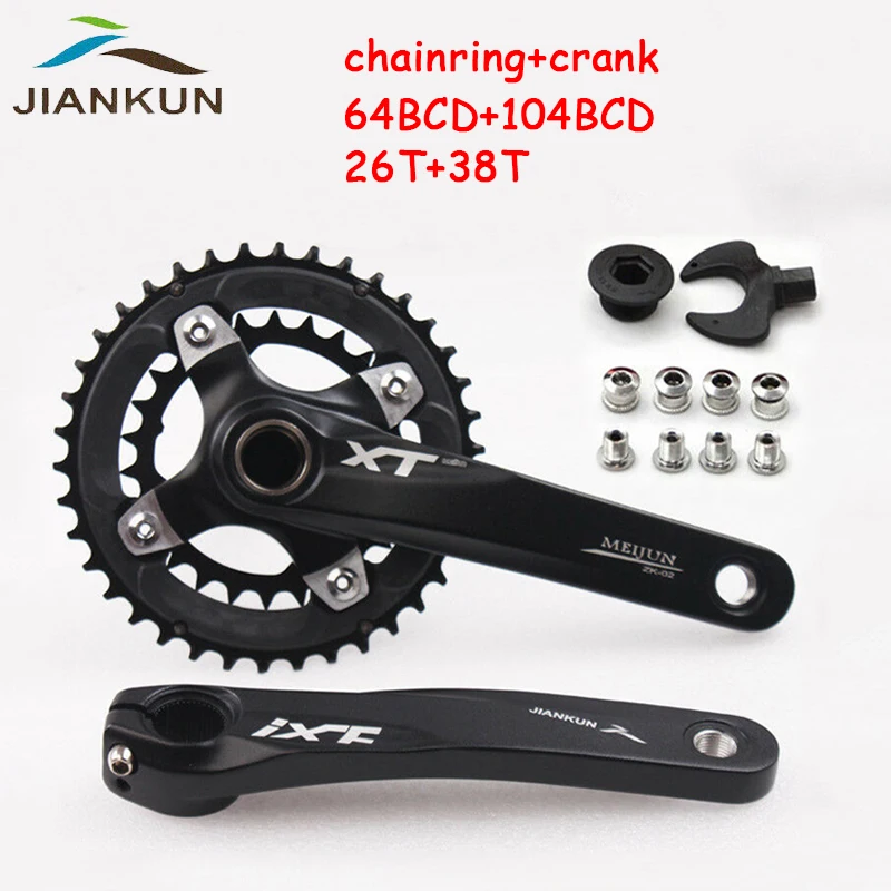 MTB 104/64BCD Crankset 26/38T Aluminum Bicycle Chainring Double/Triple 170mm Crank 2*10s Mountain Road Bike Crank Bicycle Parts
MTB 104/64BCD Crankset 26/38T Aluminum Bicycle Chainring Double/Triple 170mm Crank 2*10s Mountain Road Bike Crank Bicycle Parts