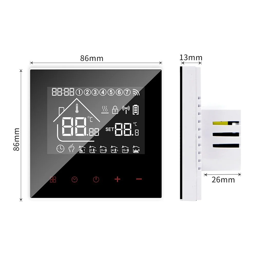 Remote Temperature Control Thermostat for Tuya Smart WiFi Connectivity Touchscreen Display Easy Installation Process
Remote Temperature Control Thermostat for Tuya Smart WiFi Connectivity Touchscreen Display Easy Installation Process