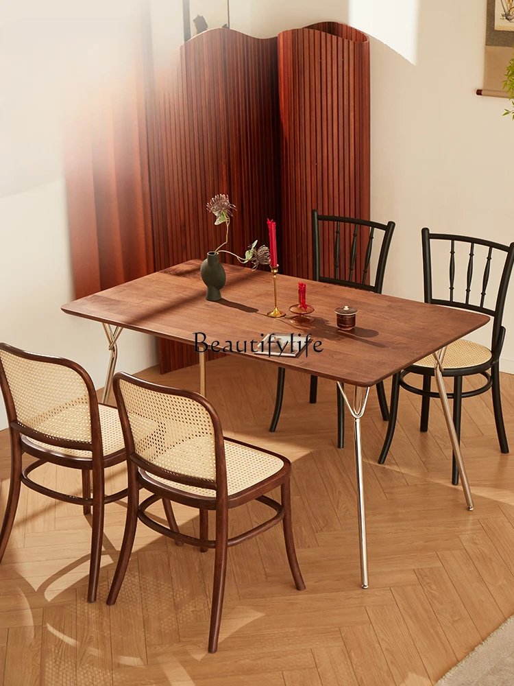 Small Apartment Rectangular Dining Table Household Solid Wood Mid-Ancient Dining Table
Small Apartment Rectangular Dining Table Household Solid Wood Mid-Ancient Dining Table