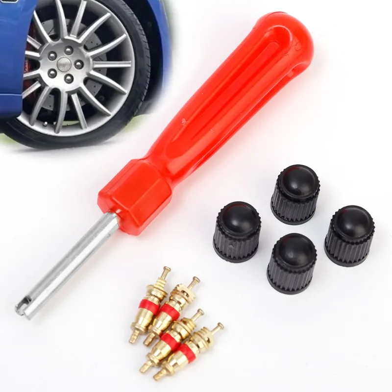 

Car Valve Caps Valve Stem Screwdriver Set Tire Valve Core Puller Car Bicycle Motorcycle Valve Core Disassemble Install Tools