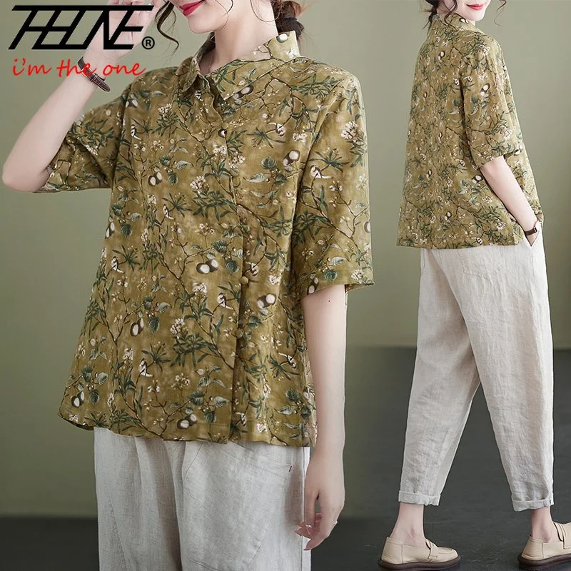 Plus Size Shirts Women Top Oversized Korean Style Vintage Floral Shirt Half Sleeve Loose Cotton Blouses Button Summer Blusas
Plus Size Shirts Women Top Oversized Korean Style Vintage Floral Shirt Half Sleeve Loose Cotton Blouses Button Summer Blusas