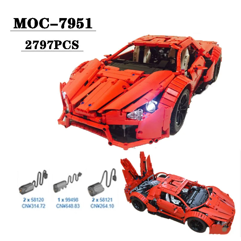 Building Block MOC-7951 Supercar 2797PCS Electric Remote Control Difficult Splicing Toy Model Gifts for Adults and Children
Building Block MOC-7951 Supercar 2797PCS Electric Remote Control Difficult Splicing Toy Model Gifts for Adults and Children
