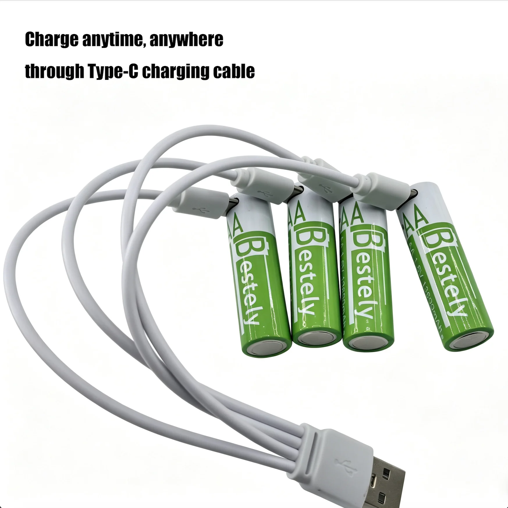 Bestely 1.5V 13600mAh USB AA Lithium ion Rechargeable Battery, Fast Charging Li-ion Akku , 2000 Cycle with USB- C Port Cables Bestely 1.5V 13600mAh USB AA Lithium ion Rechargeable Battery, Fast Charging Li-ion Akku , 2000 Cycle with USB- C Port Cables