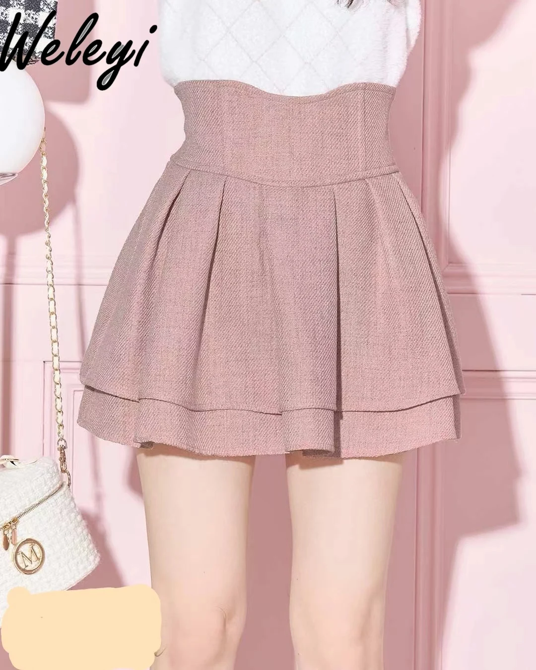 

Japanese Mine Series Jirai Kei Pink Short Skirt Woman 2024 Spring New Cute Mass Production Curved Waistline Luxury Clothes Women