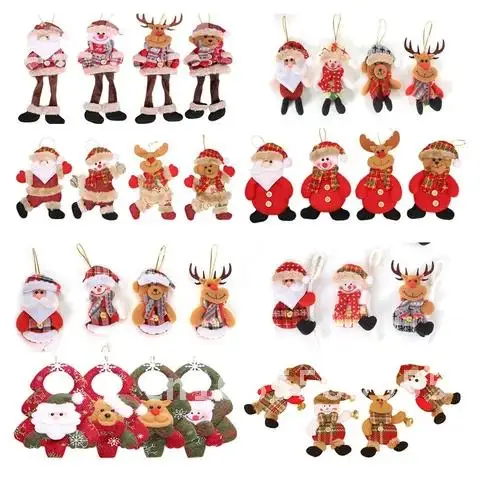 

2022 Hanging Doll Christmas Santa Snowman Elk Ornaments New Year Christmas Decoration for Home Xmas Party Navidad Gifts for Kids