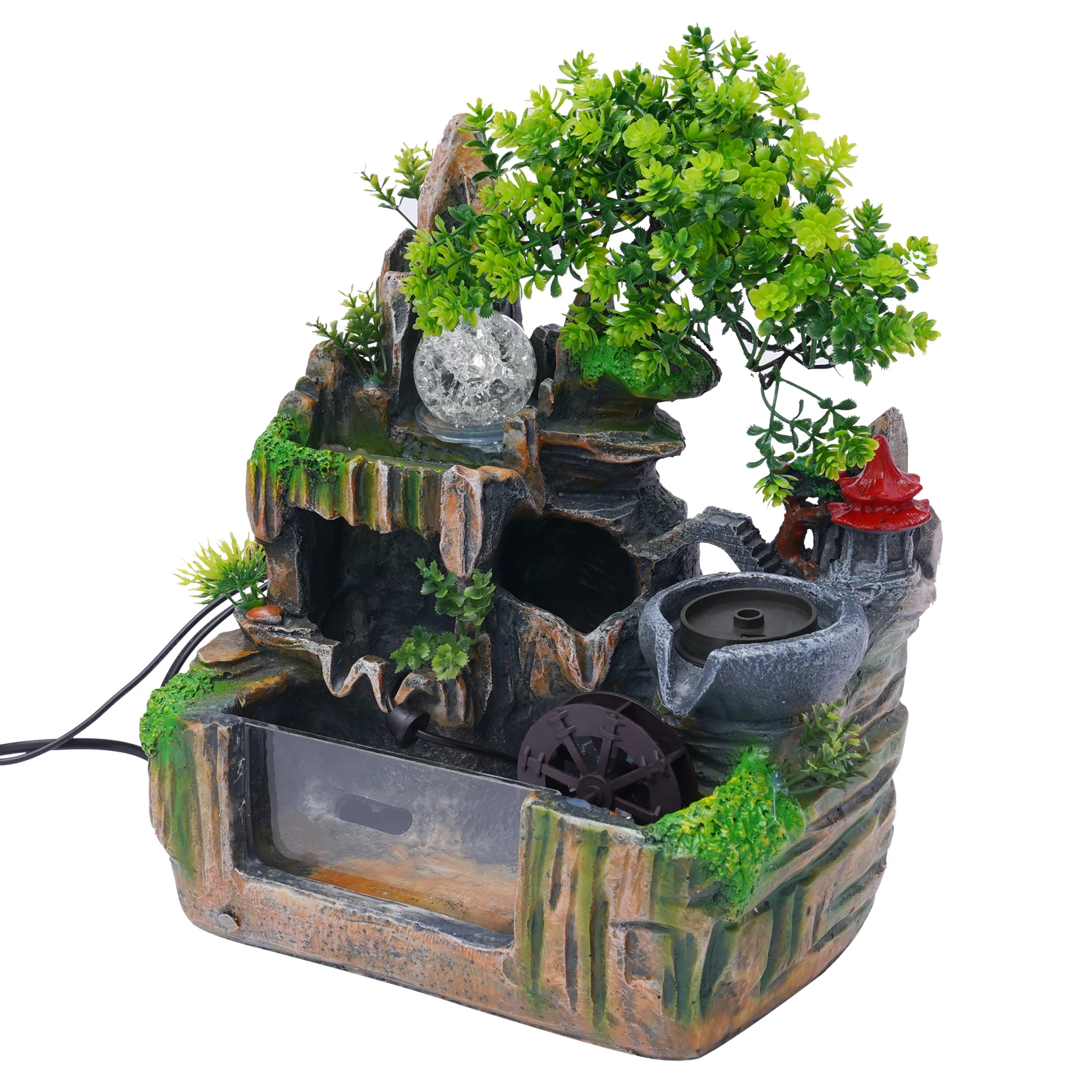 Rockery Fountain Small Rockery Water Fountain Indoor with LED Lamp Atomization Effect Suitable for Office Decoration Rockery Fountain Small Rockery Water Fountain Indoor with LED Lamp Atomization Effect Suitable for Office Decoration