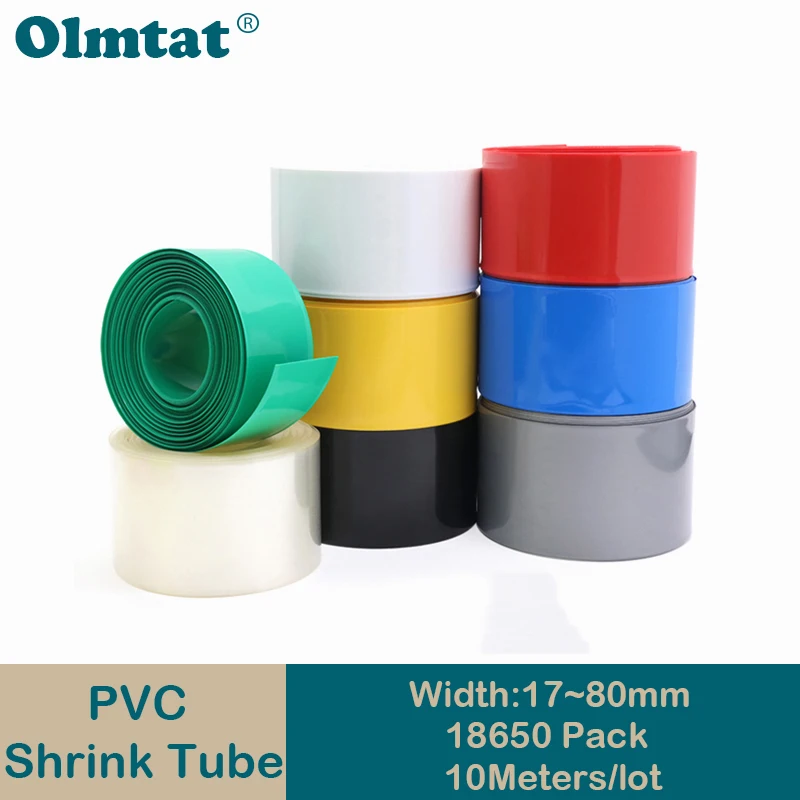 10M Width 17 ~ 80mm 18650 Lithium Battery Heat Shrink Tubing Li-ion Wrap Cover Skin PVC Shrinkable Film Sleeve Insulation Sheath
10M Width 17 ~ 80mm 18650 Lithium Battery Heat Shrink Tubing Li-ion Wrap Cover Skin PVC Shrinkable Film Sleeve Insulation Sheath