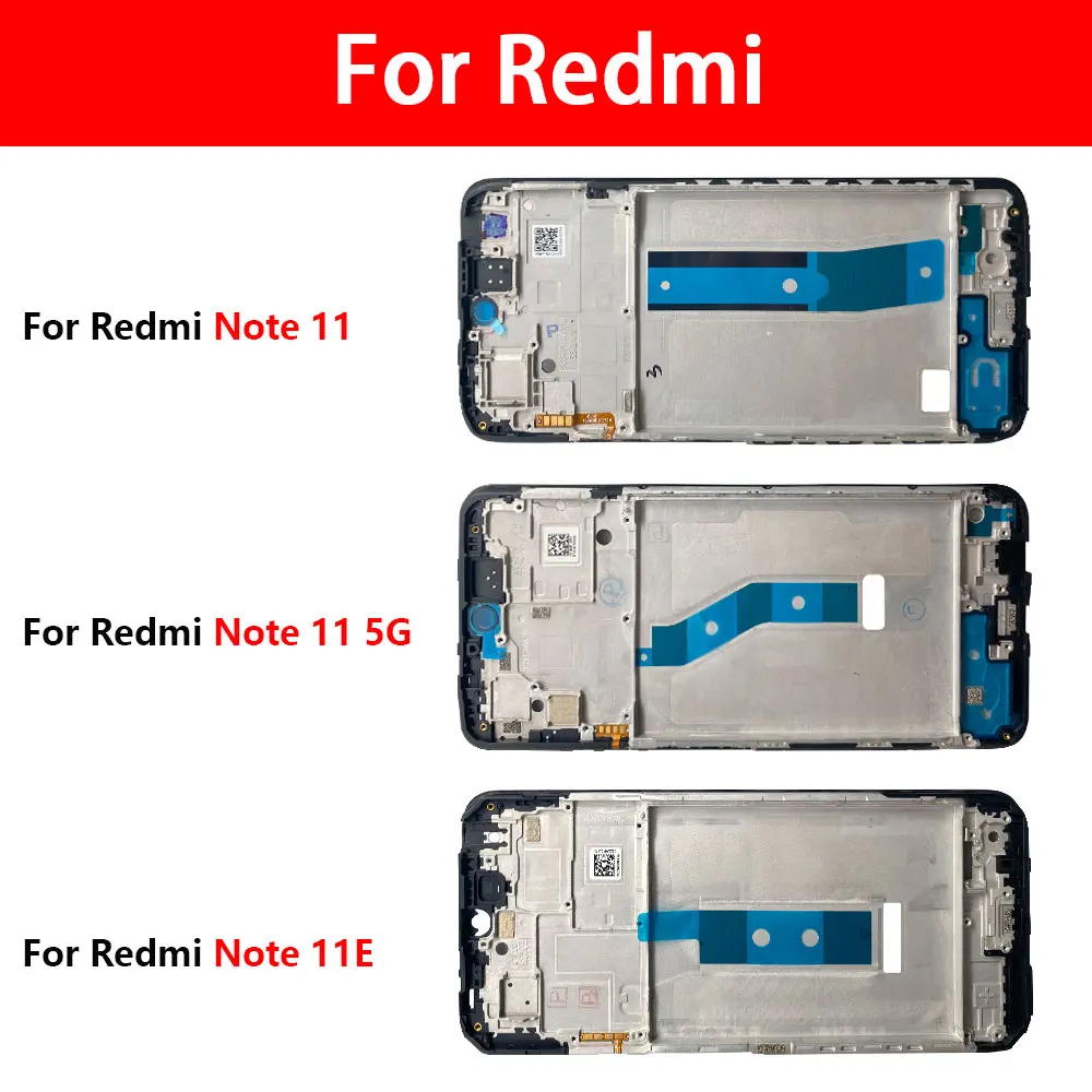 

Front Housing LCD Frame Bezel Plate Replacement Part For Xiaomi Redmi Note 11S 11E 11 Pro Plus 5G