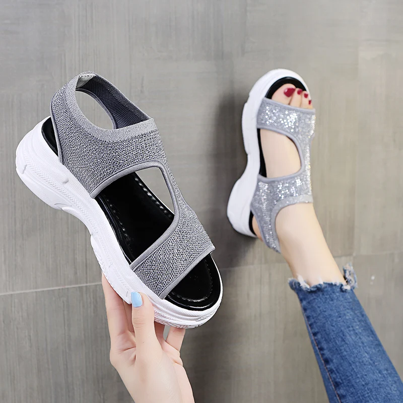 2022 New Summer Women's Chunky Sandals Mesh Thick Bottom Shoes Wedges Platform Trend Women Sandals Lovely Girl Bling Beach Shoes
2022 New Summer Women's Chunky Sandals Mesh Thick Bottom Shoes Wedges Platform Trend Women Sandals Lovely Girl Bling Beach Shoes