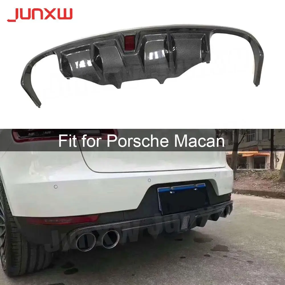 

For Porsche Macan Carbon Fiber Rear Lip Spoiler Diffuser With LED Light Bumper 2014 2015 2016 2017 2018 Rear Lip Guard