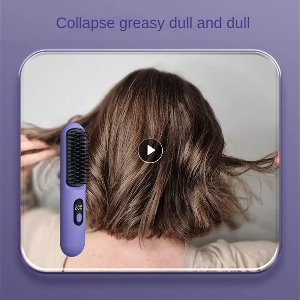 

Перезаряжаемая расческа для выпрямления волос портативный дизайн Профессиональный инструмент для выпрямления волос для густых вьющихся волос легко носить с собой