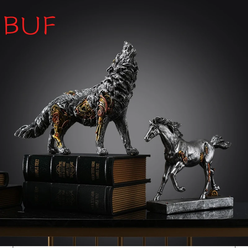 Nordic Industrial Style Home Decoration Resin Mechanical Gear Wolf Decor Statue Creative Animal Sculpture Ornaments
Nordic Industrial Style Home Decoration Resin Mechanical Gear Wolf Decor Statue Creative Animal Sculpture Ornaments
