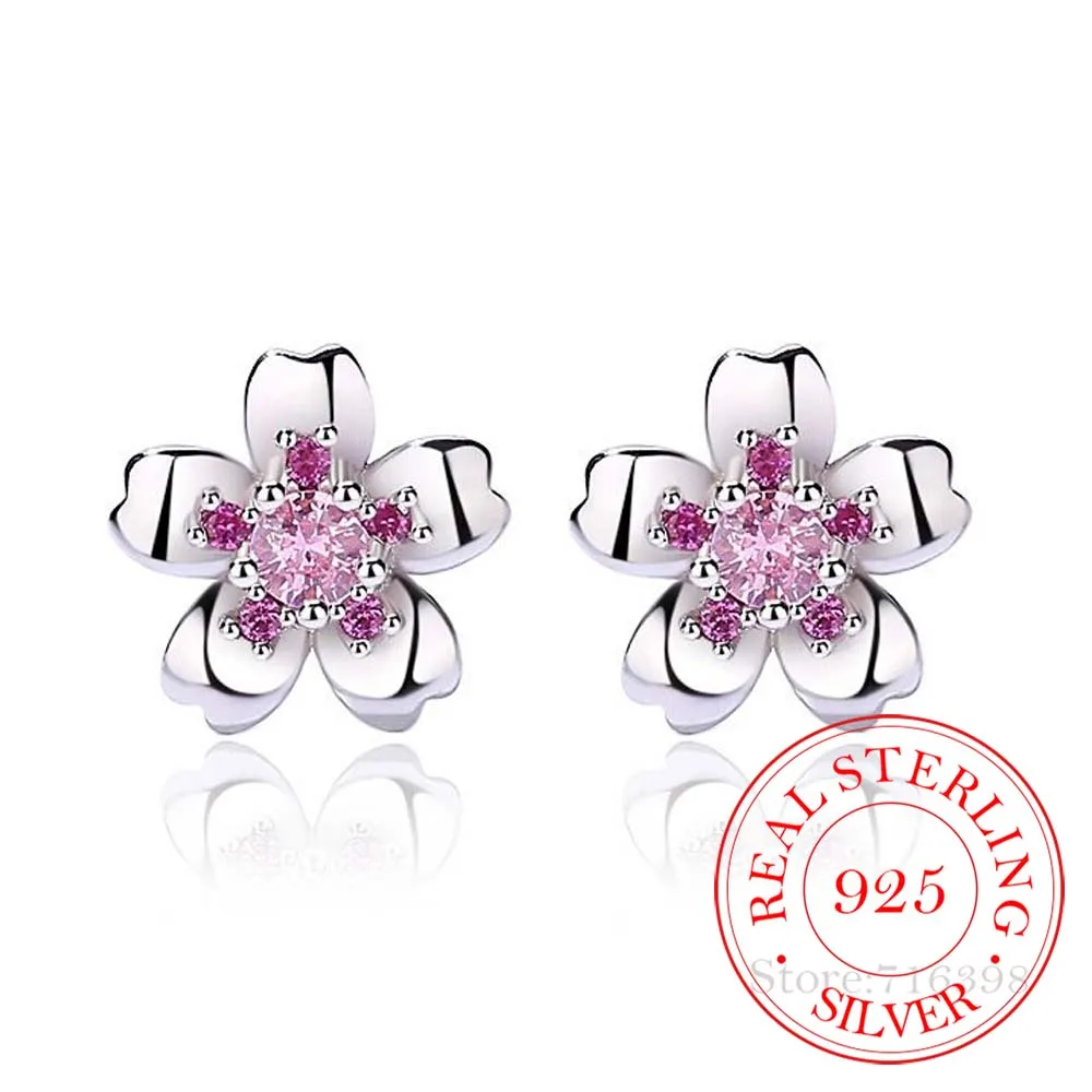 Real 925 Sterling Silver Pink Crystal Sakura Stud Earrings For Women 2023 Korean Wedding Party Jewelry Gift Female Pendientes
Real 925 Sterling Silver Pink Crystal Sakura Stud Earrings For Women 2023 Korean Wedding Party Jewelry Gift Female Pendientes