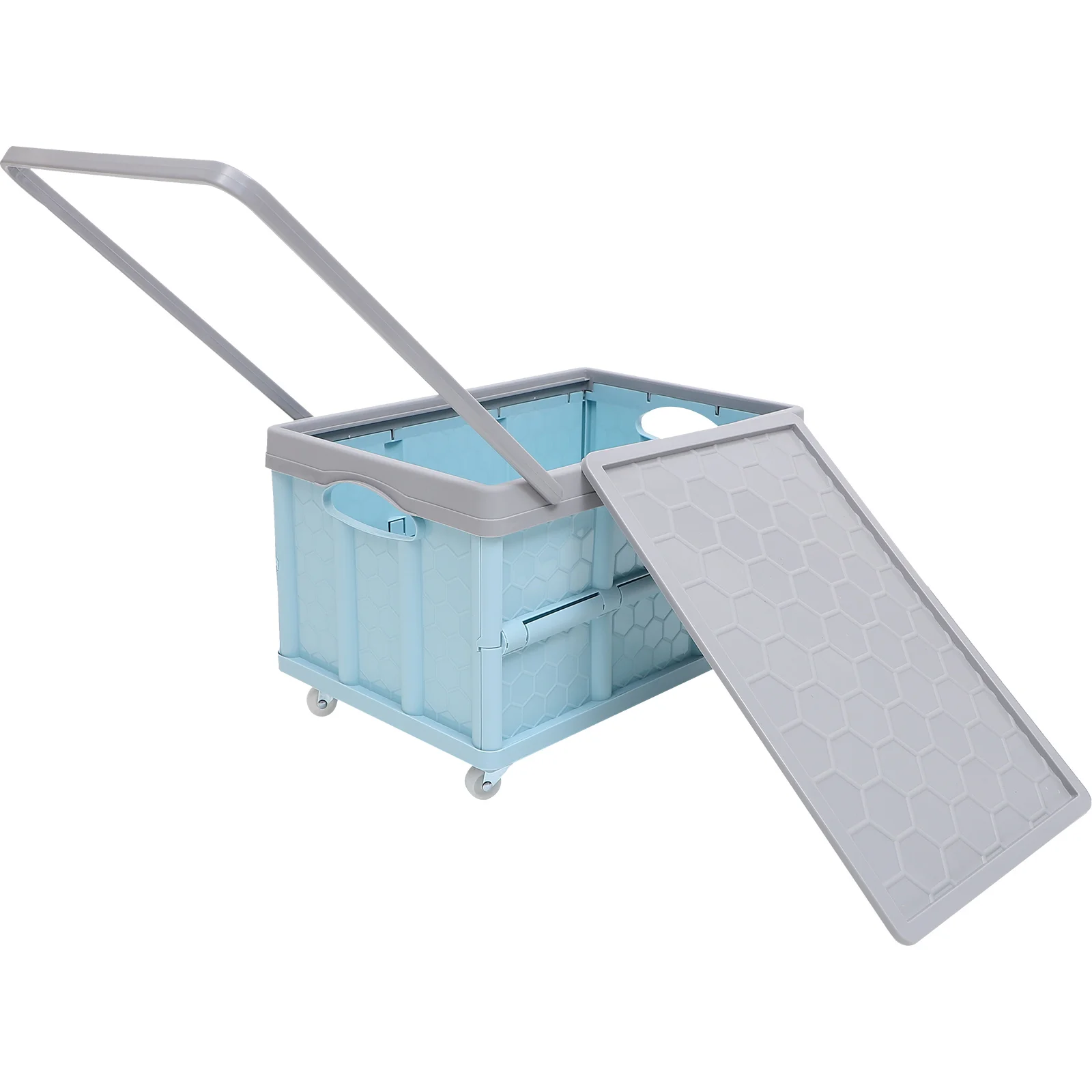 

English title: Alipis Rolling Crate Wheels Foldable Utility Clothes Organizer Bins HandClothes Organizer Bins Shopping Trolley