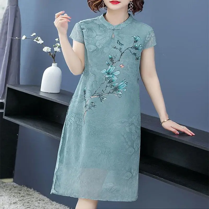 Woman 2024 New Women Large Size Ethnic Style Fashion Dress Qipao Improved Edition Summer Youth Loose Cozy Chiffon Skirt
Woman 2024 New Women Large Size Ethnic Style Fashion Dress Qipao Improved Edition Summer Youth Loose Cozy Chiffon Skirt