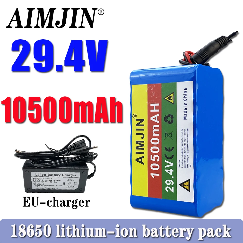 7S3P 24V 18650 battery pack 10500mAh 29.2V rechargeable lithium-ion battery pack with built-in BMS+29.4V 2A charger
7S3P 24V 18650 battery pack 10500mAh 29.2V rechargeable lithium-ion battery pack with built-in BMS+29.4V 2A charger