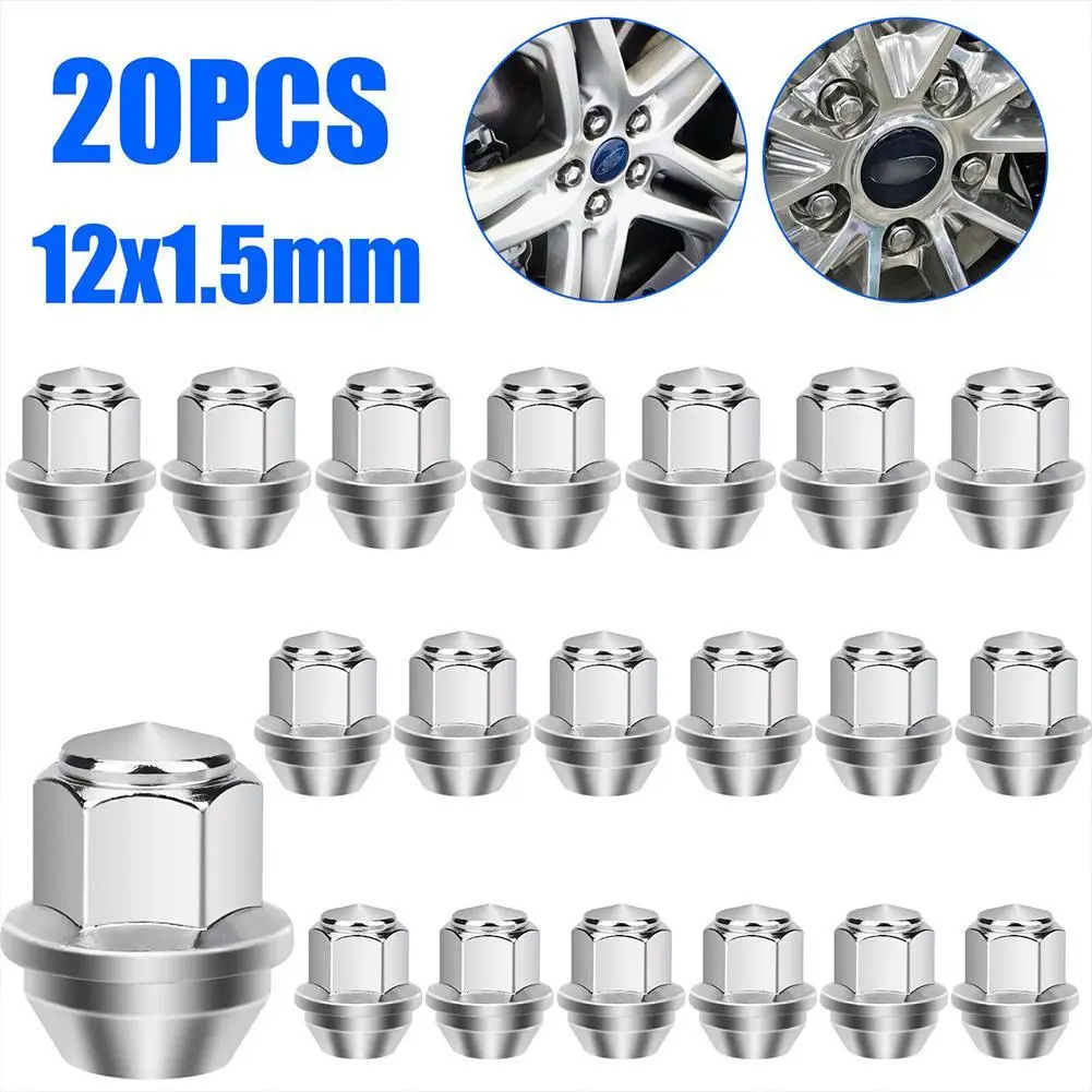 

M12x1.5 Lug Nuts 60-Degree Cone Seat 12x1.5mm Chrome Wheel Lug Nuts ACPZ1012H CV6Z1012C Replaces Set Of 20