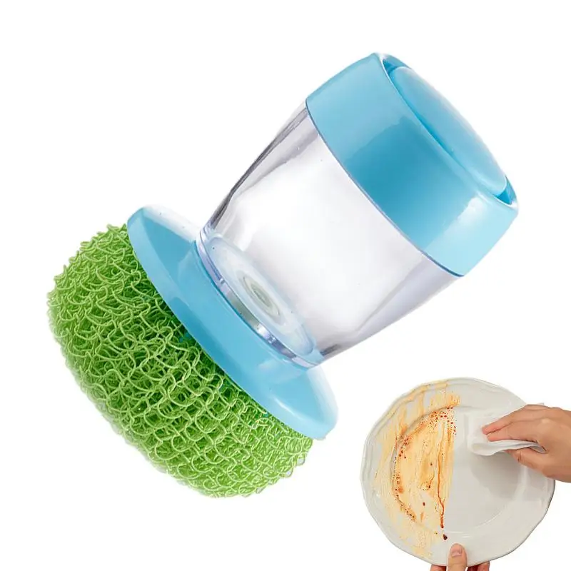 

Multipurpose Refillable Soap Dispensing Kitchen Scrubber Brush Portable Dish cleaner for Dishes Household for home kitchen use