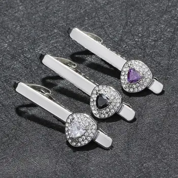 New Fashion Cards A Tie Clip musical note Cufflink For Men Golden Crystal Tie Collar Pin Jewely Wedding Gift
