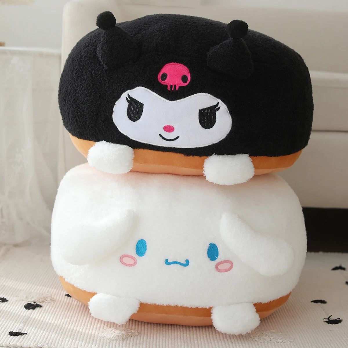 Sanrio Plush My Melody Doll Cute Lovely Lazy Man Sits On A Round Bottom Cushion Kawaii Toys