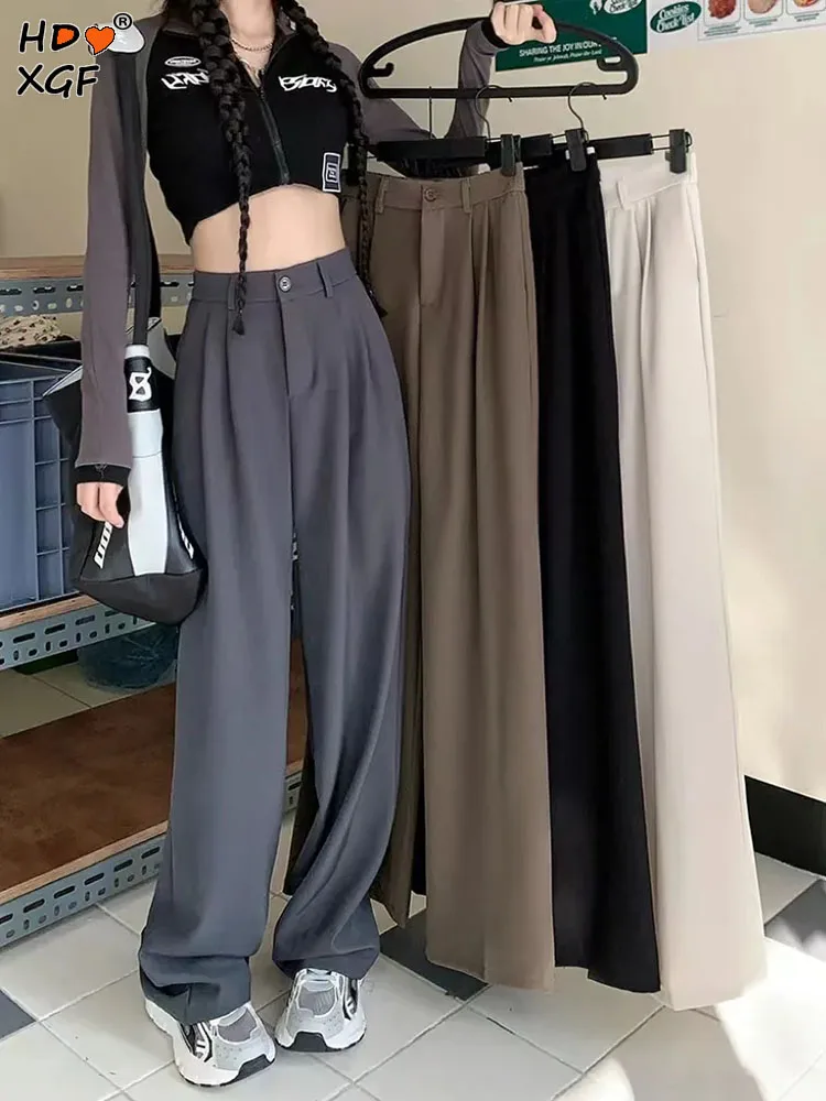 Fashion Wide Leg Pants For Women Spring Autumn Ruffle High Waist Solid Color Straight Pants Office Lady Casual Pants Streetwear
Fashion Wide Leg Pants For Women Spring Autumn Ruffle High Waist Solid Color Straight Pants Office Lady Casual Pants Streetwear