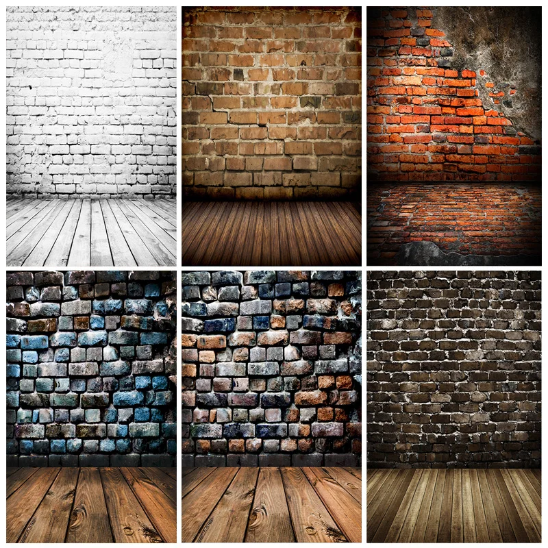 

ZHISUXI Vinyl Custom Vintage Brick Wall Wooden Floor Photography Backdrops Graffiti Photo Background Studio Prop 17056 TW-16