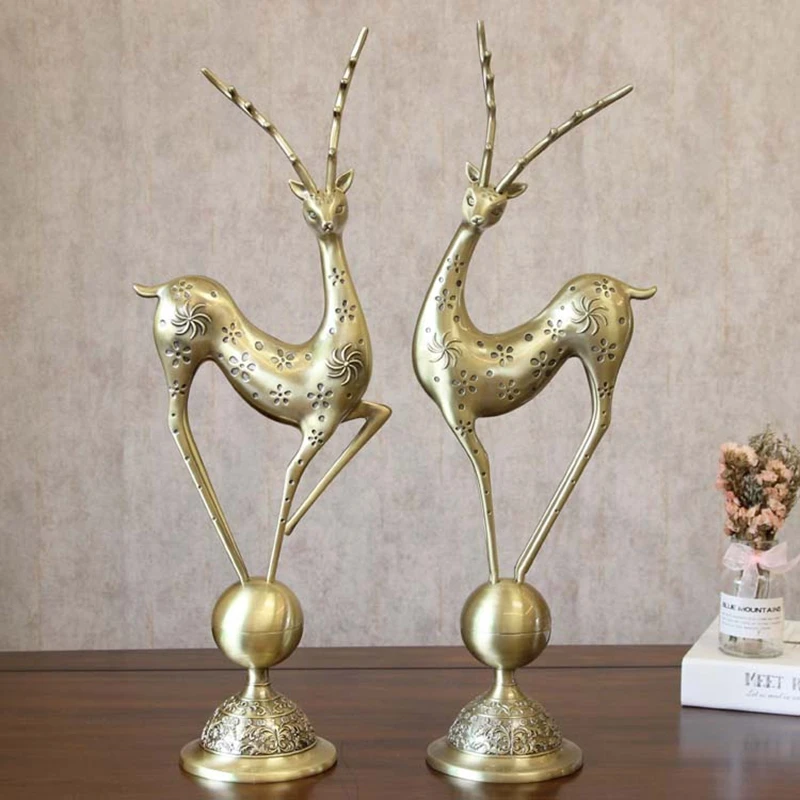 

Creative Bronze/ Antique Petwer Metal Sika Deer large Size Room Decoration Aesthetic Crafts dekoration wohnzimmer DC02