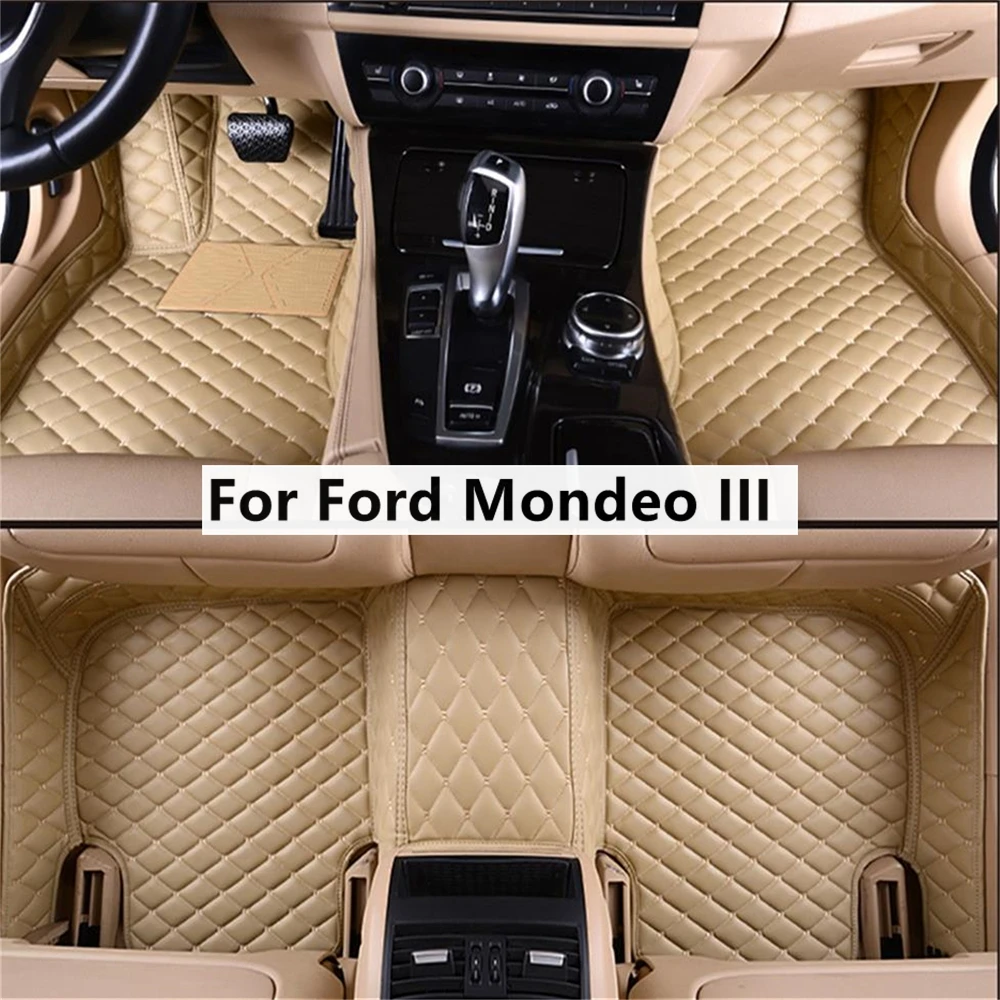 

Custom Solid Color Diamond Car Floor Mats For Ford Mondeo III 3th Fusion 2000-2007 Years Auto Accessories Foot Carpet