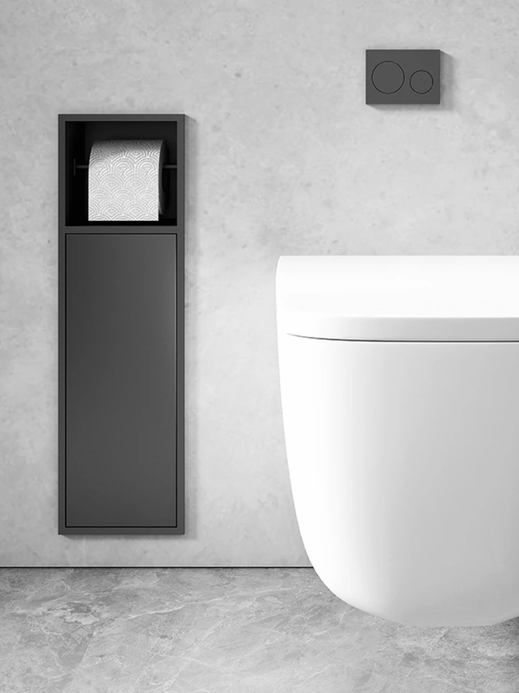 

Customized Bathroom Niche Stainless Steel Embedded Storage Rack Toilet Brush Niche with Door Bathroom Tissue Holder Closet