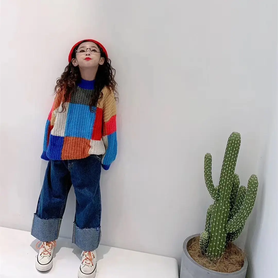 Color Matching Mohair Sweater Girls' Two-Piece Dress Children's Clothing 2021 Autumn Children's Loose Knitted
Color Matching Mohair Sweater Girls' Two-Piece Dress Children's Clothing 2021 Autumn Children's Loose Knitted