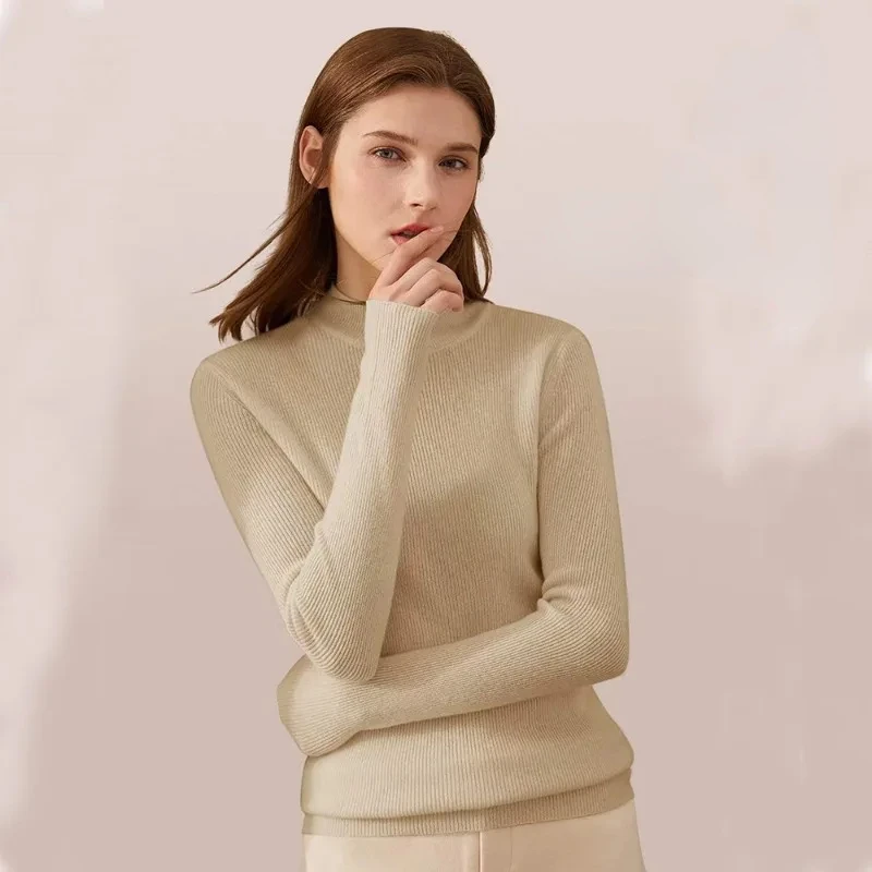 Mid-neck Cashmere Sweater Women's Solid Color Knitting Sweater Winter Warm Slim Chic T-shirt Top Warm Pullover Thermal Clothing
Mid-neck Cashmere Sweater Women's Solid Color Knitting Sweater Winter Warm Slim Chic T-shirt Top Warm Pullover Thermal Clothing