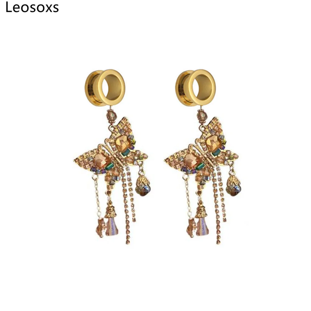 Leosoxs 1 Pair Butterfly Fringe Earrings Ear Gauge Plugs Piercing Stainless Steel Ear Stretcher Expander 6-25mm Body Jewelry
Leosoxs 1 Pair Butterfly Fringe Earrings Ear Gauge Plugs Piercing Stainless Steel Ear Stretcher Expander 6-25mm Body Jewelry