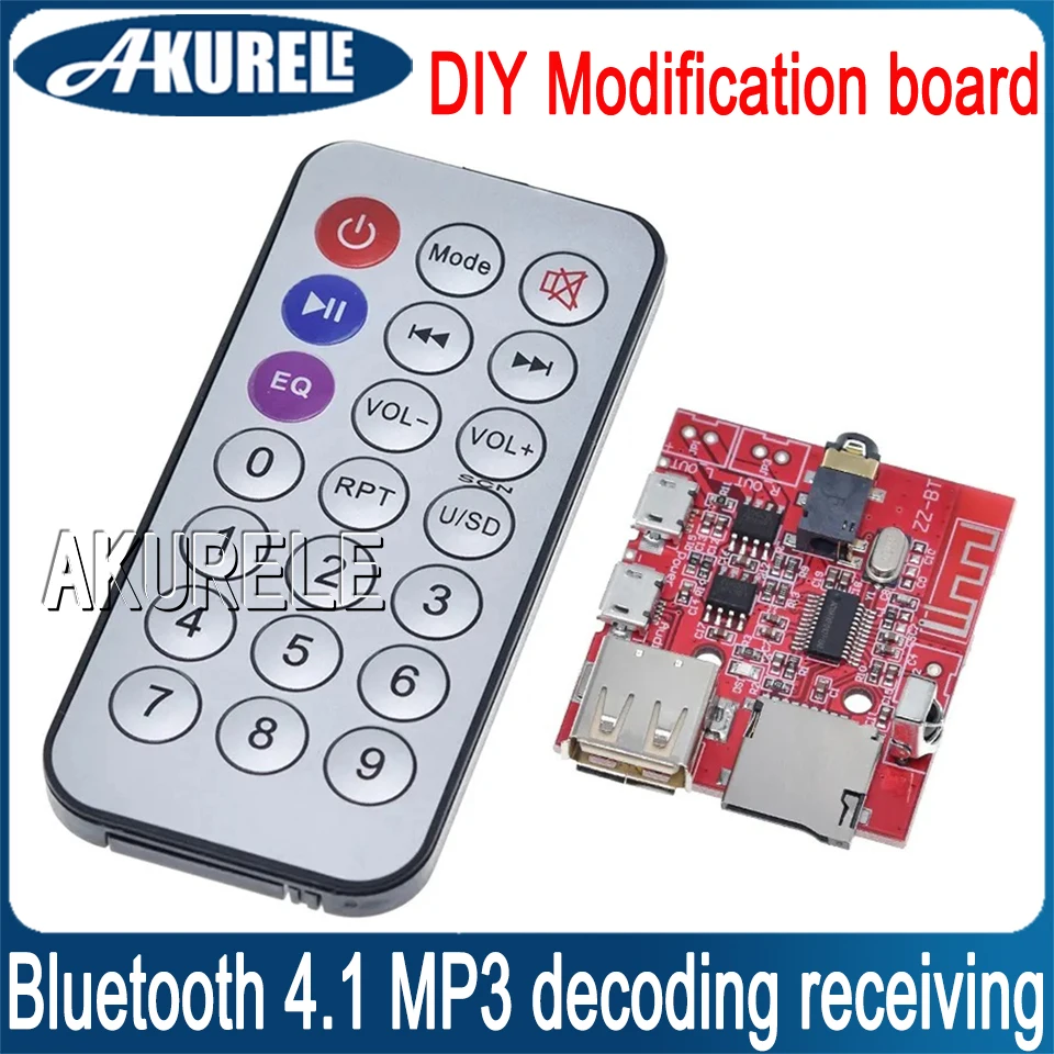 Bluetooth 4.1 MP3 decoding receiving board Audio Module Lossless car speaker amplifier DIY Modification board has remote control
Bluetooth 4.1 MP3 decoding receiving board Audio Module Lossless car speaker amplifier DIY Modification board has remote control